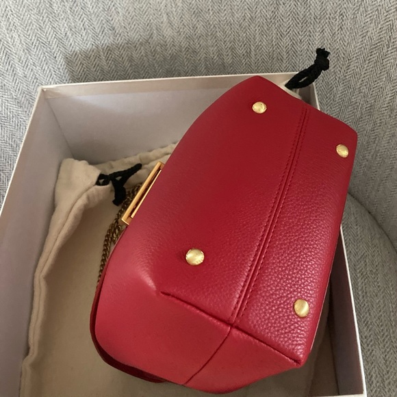 Polene Numéro Un Mini Leather Red Shoulder Crossbody Bag - Picture 4 of 7